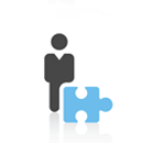 Person and Puzzle Piece Icon