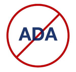 ADA crossed out icon - LMS