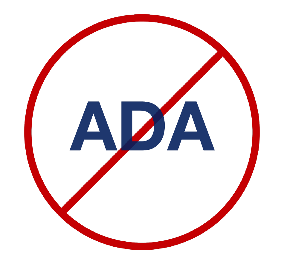 ADA crossed out icon